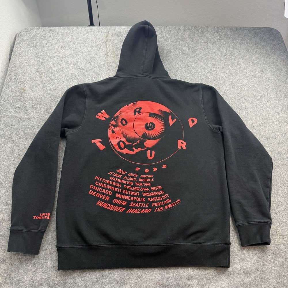 Louis Tomlinson Hoodie Mens L Black World Tour Graphic Concert 2022